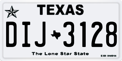 TX license plate DIJ3128