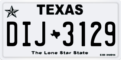 TX license plate DIJ3129