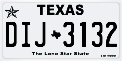 TX license plate DIJ3132