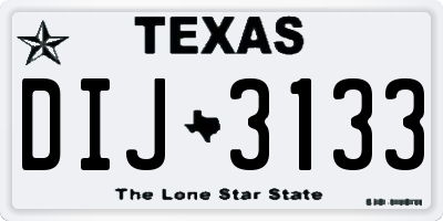 TX license plate DIJ3133