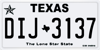 TX license plate DIJ3137