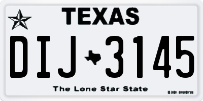 TX license plate DIJ3145