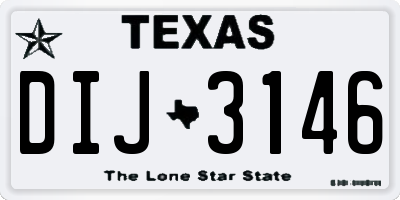 TX license plate DIJ3146