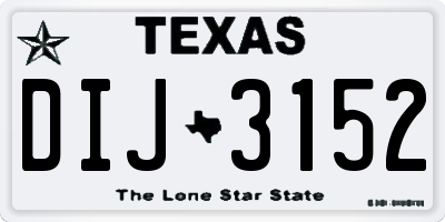 TX license plate DIJ3152