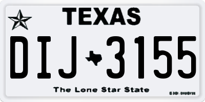 TX license plate DIJ3155