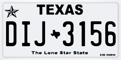 TX license plate DIJ3156