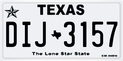 TX license plate DIJ3157