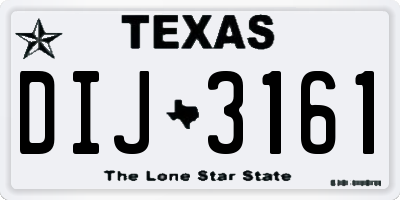 TX license plate DIJ3161