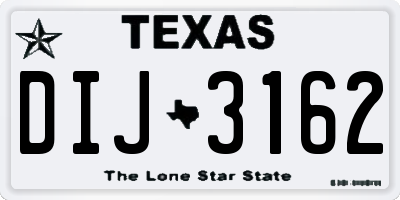 TX license plate DIJ3162