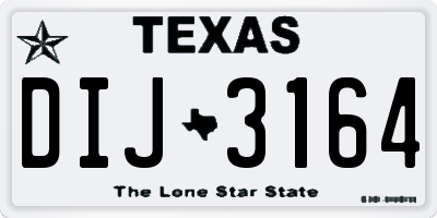 TX license plate DIJ3164