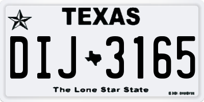 TX license plate DIJ3165