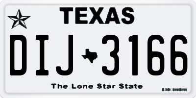 TX license plate DIJ3166