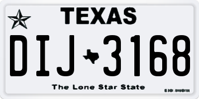 TX license plate DIJ3168