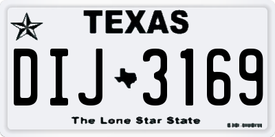 TX license plate DIJ3169