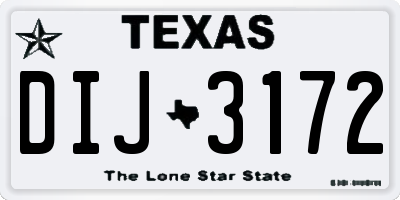 TX license plate DIJ3172