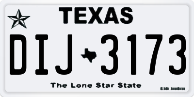 TX license plate DIJ3173