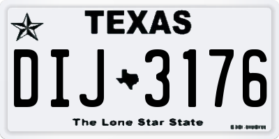TX license plate DIJ3176