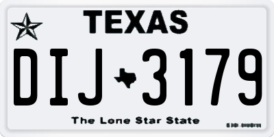 TX license plate DIJ3179