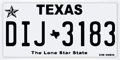 TX license plate DIJ3183