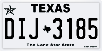 TX license plate DIJ3185