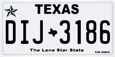 TX license plate DIJ3186