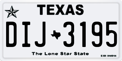 TX license plate DIJ3195