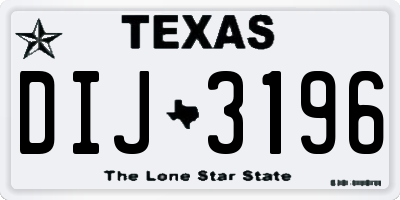 TX license plate DIJ3196