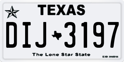 TX license plate DIJ3197