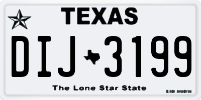 TX license plate DIJ3199