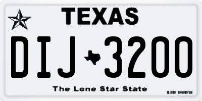 TX license plate DIJ3200