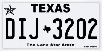 TX license plate DIJ3202