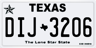TX license plate DIJ3206