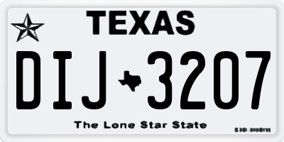 TX license plate DIJ3207