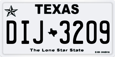 TX license plate DIJ3209