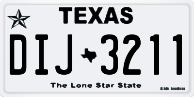 TX license plate DIJ3211