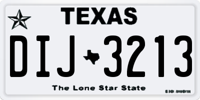 TX license plate DIJ3213