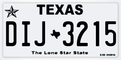 TX license plate DIJ3215