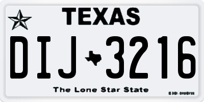 TX license plate DIJ3216