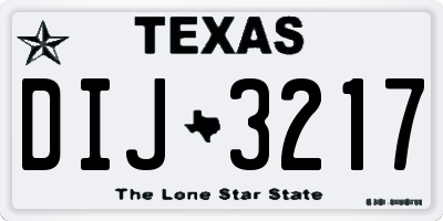 TX license plate DIJ3217