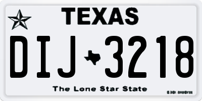 TX license plate DIJ3218