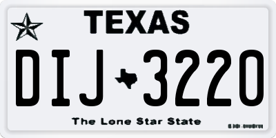 TX license plate DIJ3220