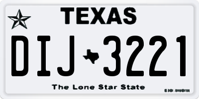 TX license plate DIJ3221