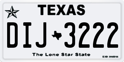 TX license plate DIJ3222