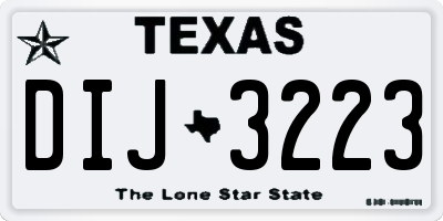 TX license plate DIJ3223