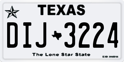 TX license plate DIJ3224