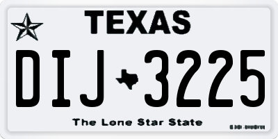 TX license plate DIJ3225