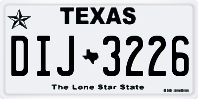 TX license plate DIJ3226