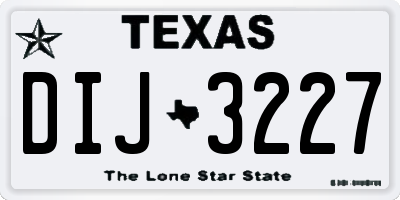 TX license plate DIJ3227