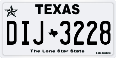 TX license plate DIJ3228