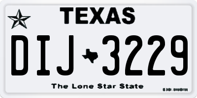 TX license plate DIJ3229